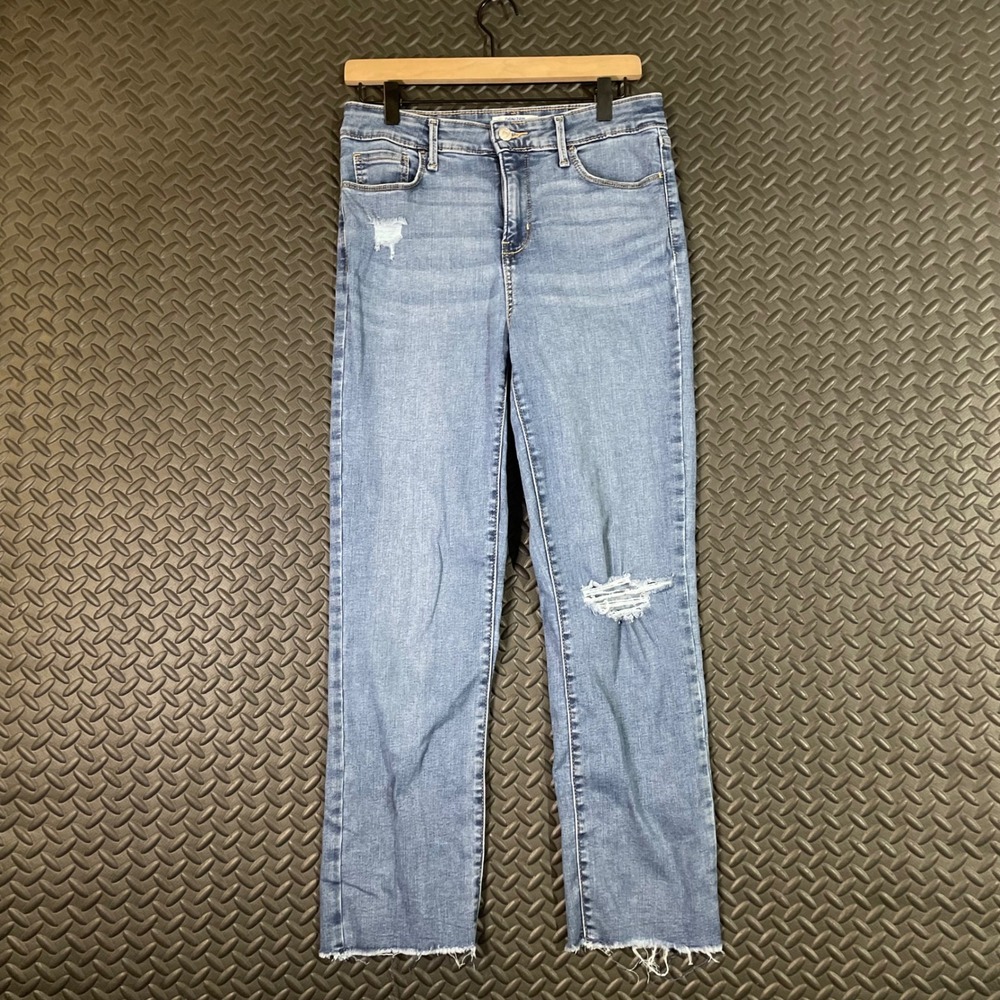 Denizen‎ from Levi's High Rise Ankle Straight Distress Blue Denim Jeans Youth 4